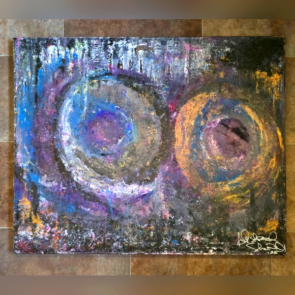 HANDCRAFTED Abstract Painting HANDPAINTED & HANDMADE Wall Art Decor 24"x30 - Picture 3 of 17